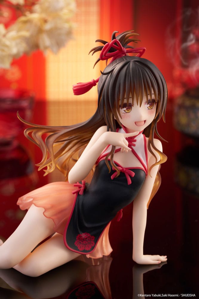 To Love-Ru Darkness PVC Statue Desktop Cute Figure Mikan Yuki Chinese Dress Ver. 13 cm